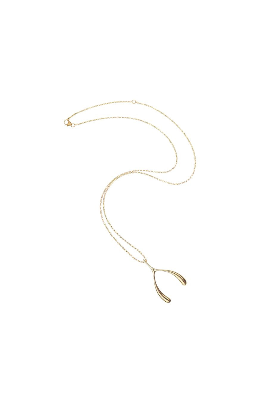LUCKY Gold Wishbone Necklace