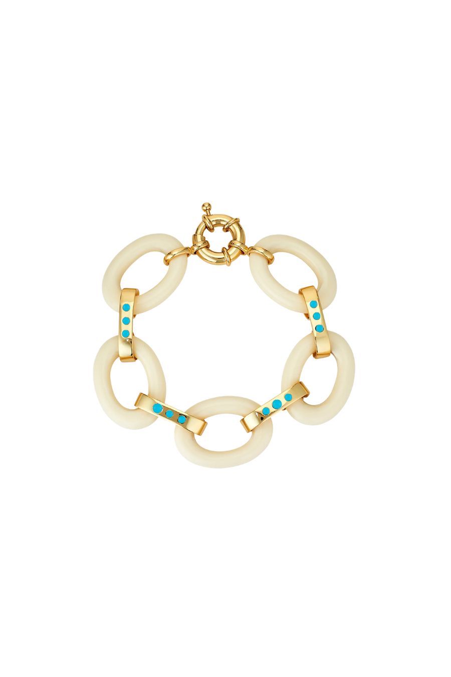 Ivory Link Bracelet in Turquoise