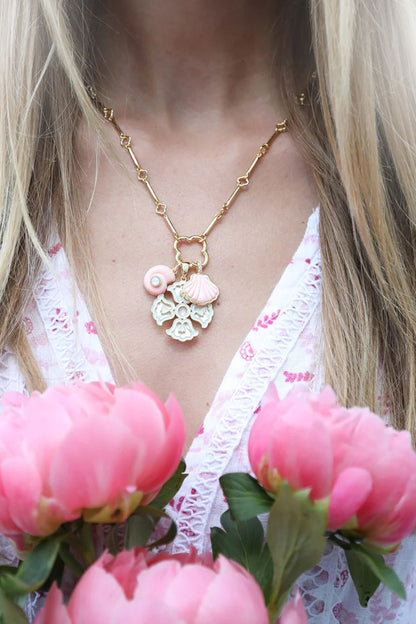 Sankaty Scallop Charm in Pink Coral