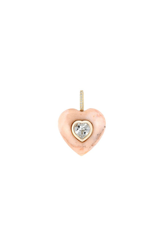 Pink Opal Heart Pendant