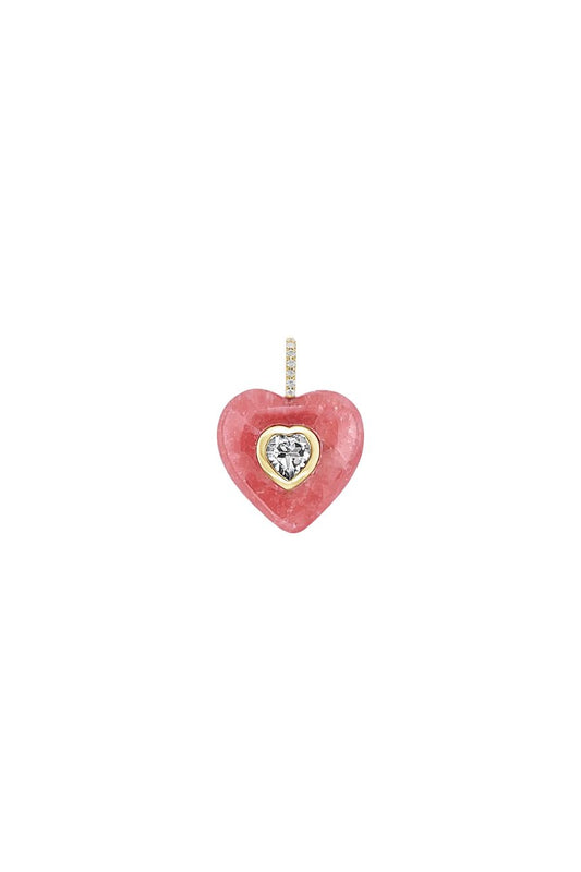 Pink Rhodochrosite Heart Pendant