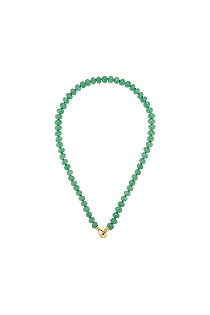Green Aventurine Rondelle Bead Necklace