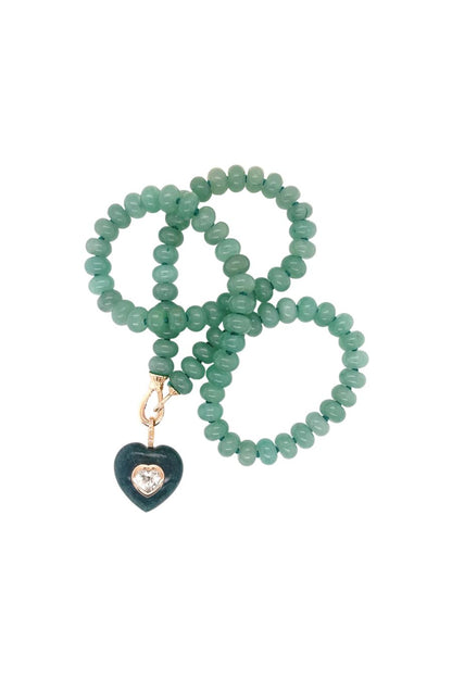 Green Aventurine Rondelle Bead Necklace