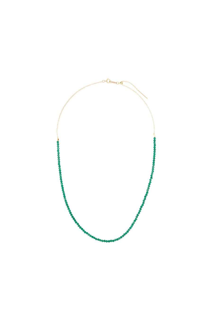 Tiny Gem Necklace in Green Onyx