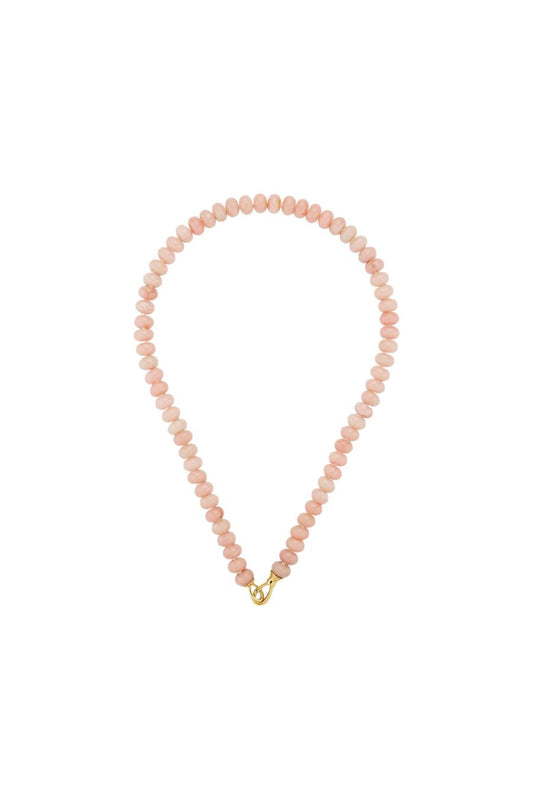 Pink Opal Rondelle Bead Necklace
