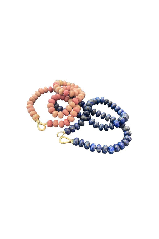 Pink Opal Rondelle Bead Necklace
