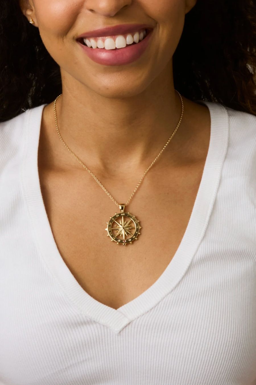 FOREVER Sundial Cutout Coin Pendant Necklace