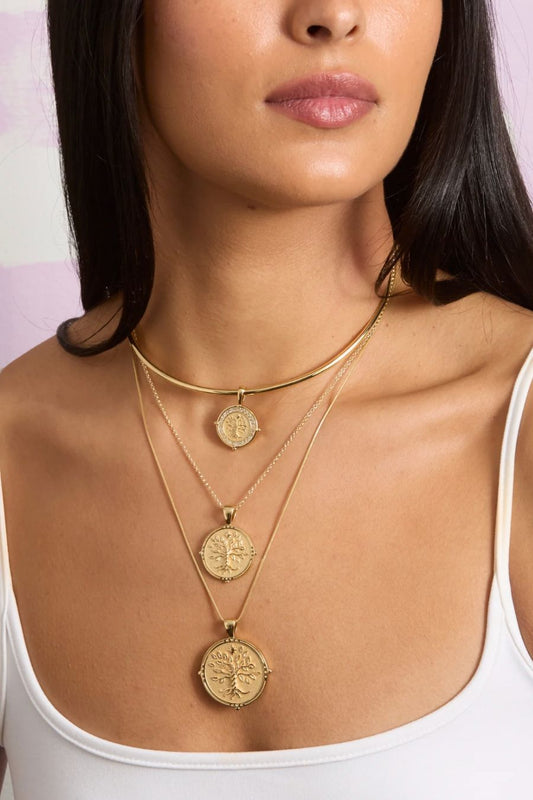 FAITH Petite Embellished Coin Necklace