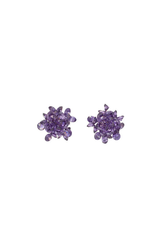 The Cubic Cluster Earrings in Grape
