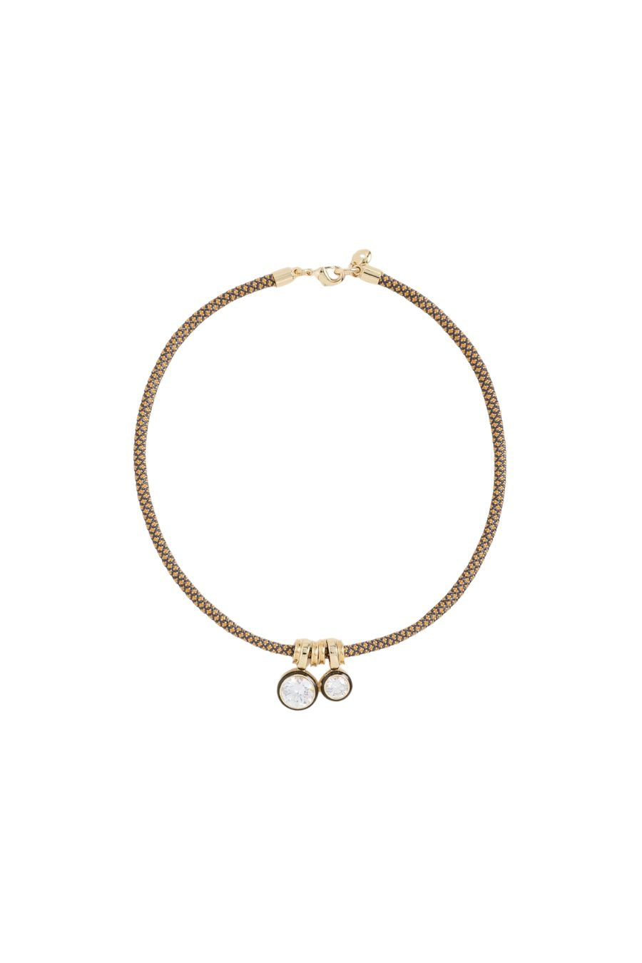 The Cubic Double Drop Cord Necklace