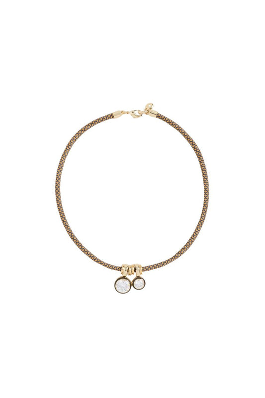 The Cubic Double Drop Cord Necklace
