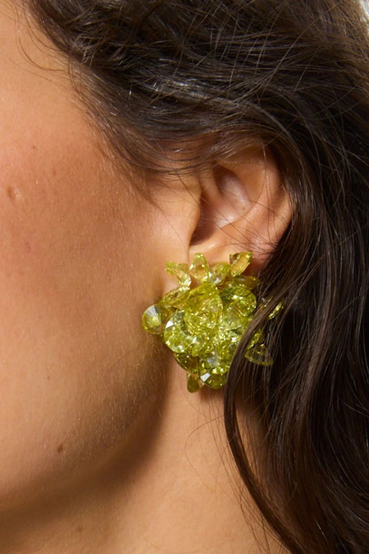Cubic Cluster Earrings Kiwi
