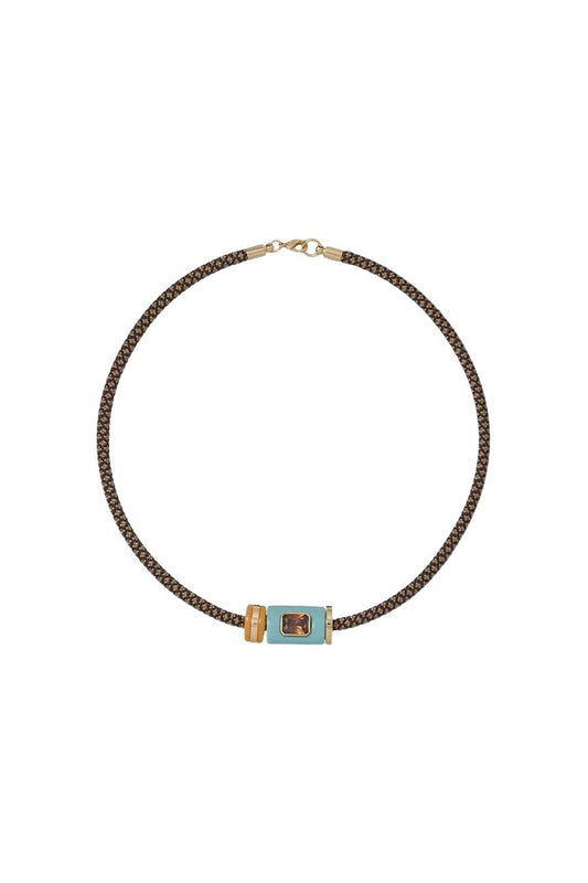 Cylinder Cord Necklace in Cloud