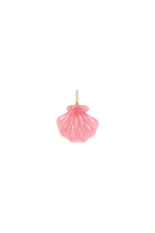 Pink Rhodochrosite Scallop Shell Pendant