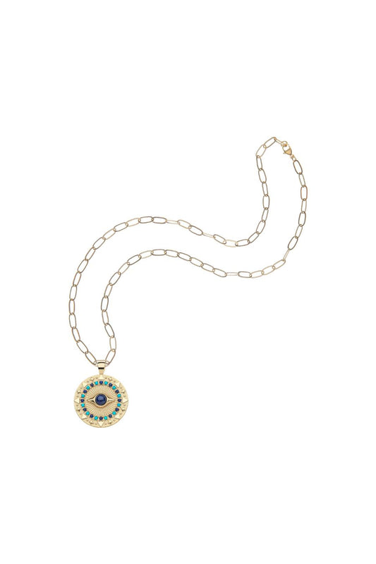 PROTECT Gleaming Eye Pendant Necklace in Celestial Blue