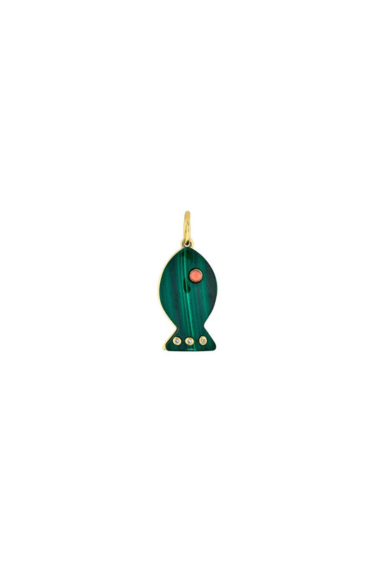 Madaket Fish Charm in Malachite
