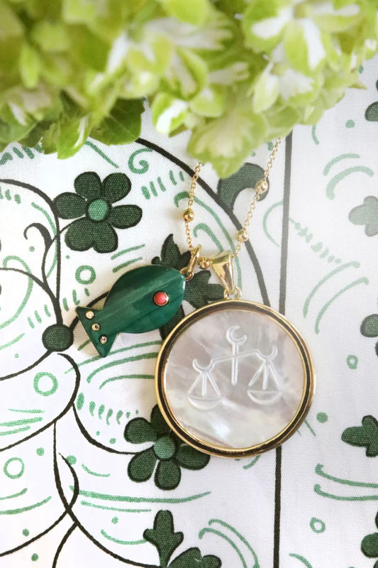 Madaket Fish Charm in Malachite
