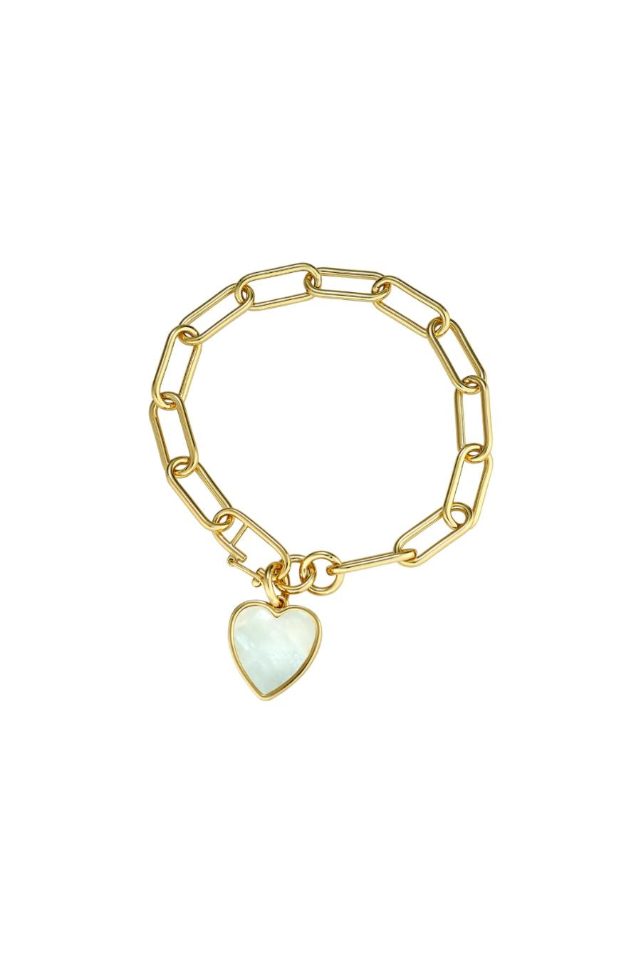 Heart Charm Link Bracelet in MOP
