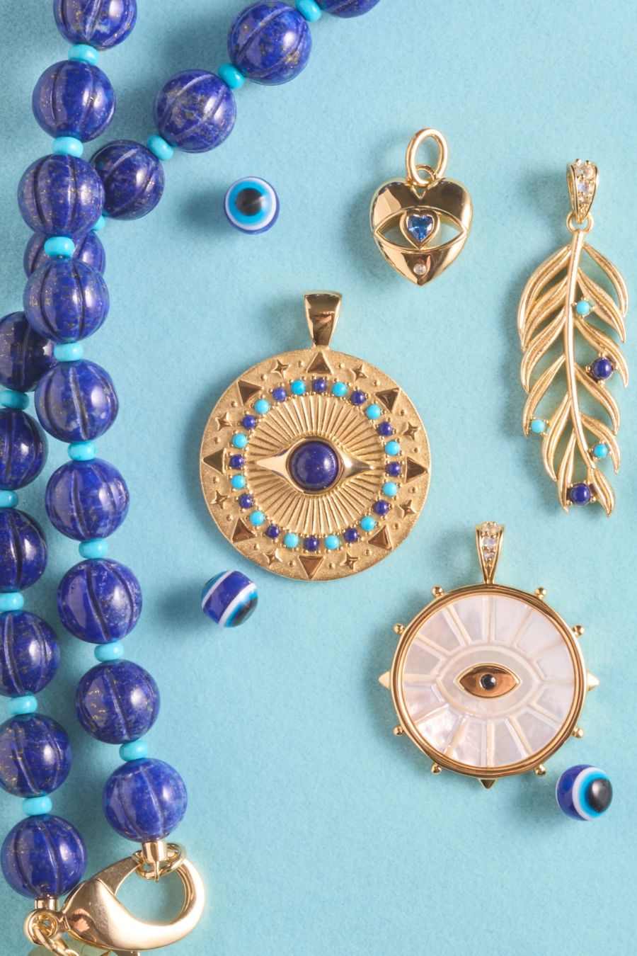 Lapis Pumpkin Bead Necklace