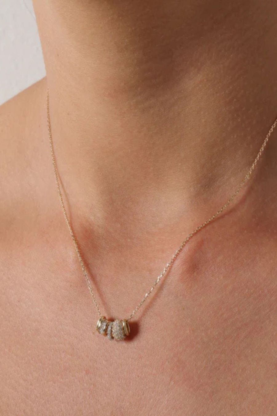 Wide Pavé Diamond Mini Bead