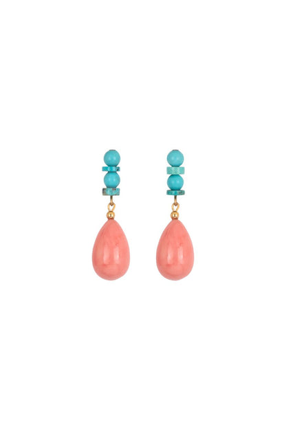 Mora Earrings in Coral