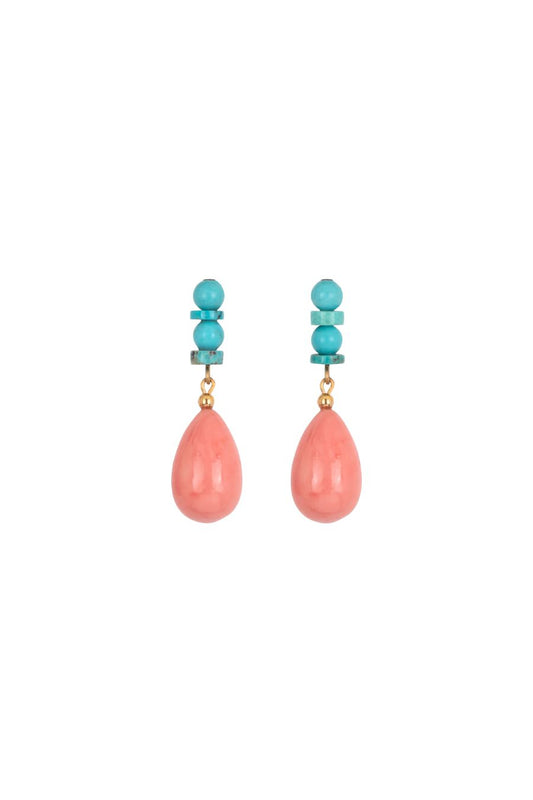 Mora Earrings in Coral