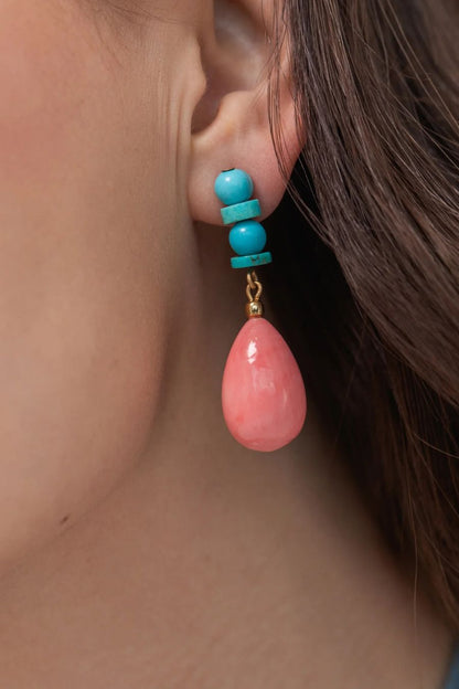 Mora Earrings in Coral