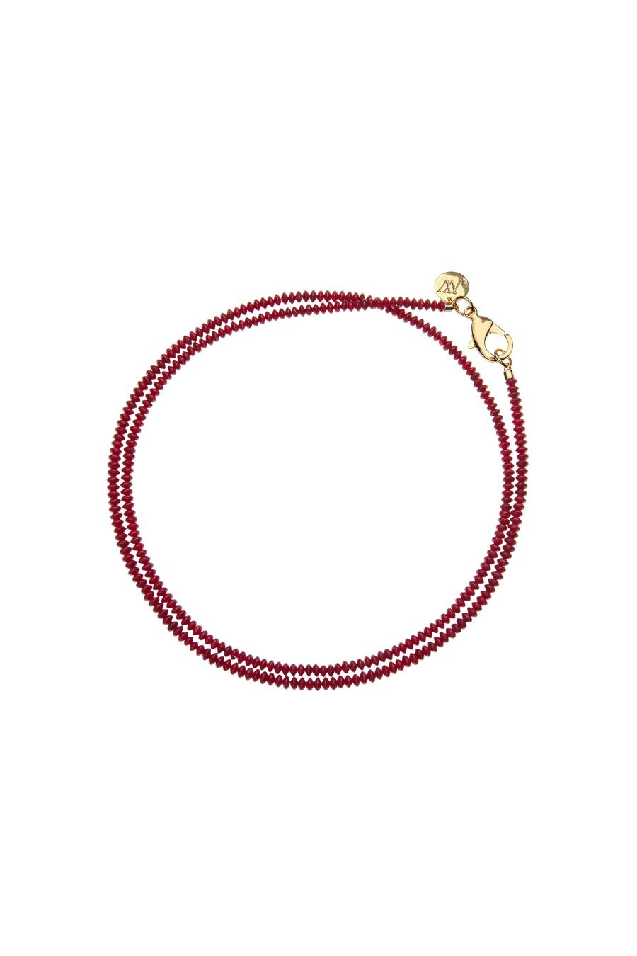Diamond Cut Double Wrap Crimson Coral Beaded Necklace