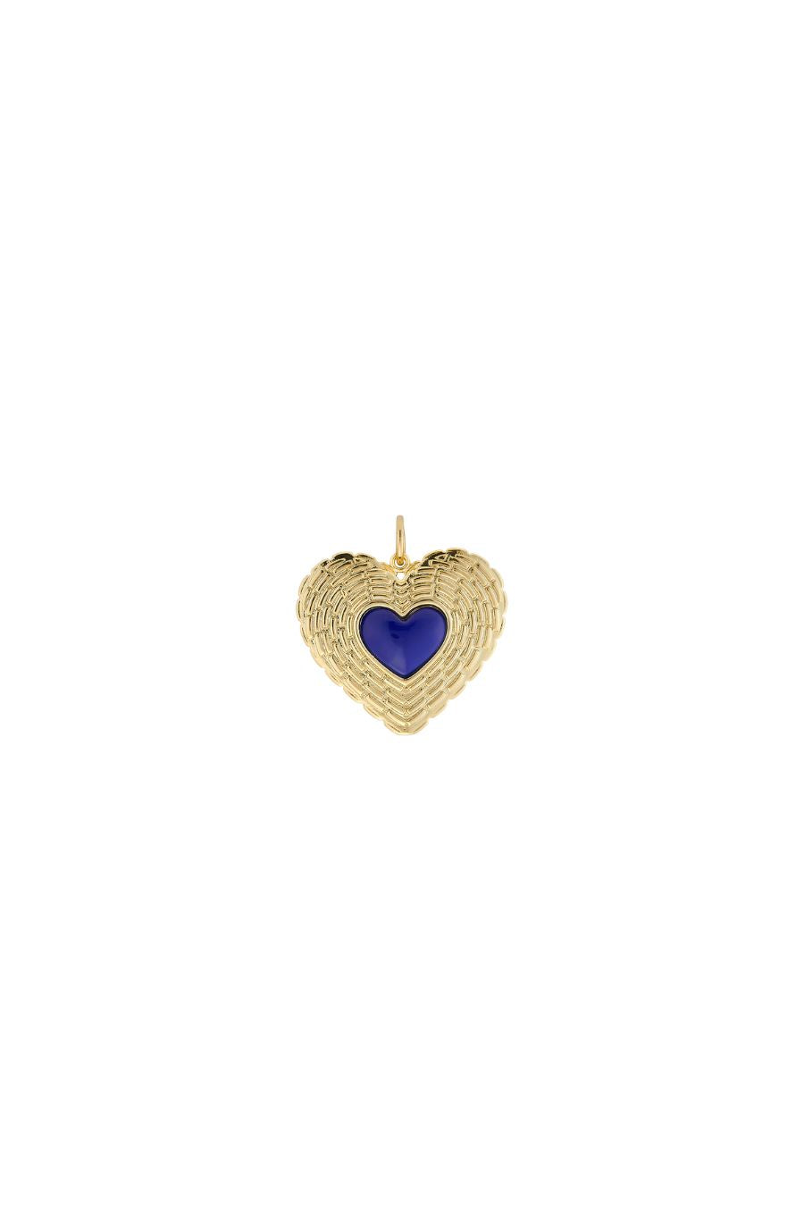 Basketweave Heart Charm in Lapis