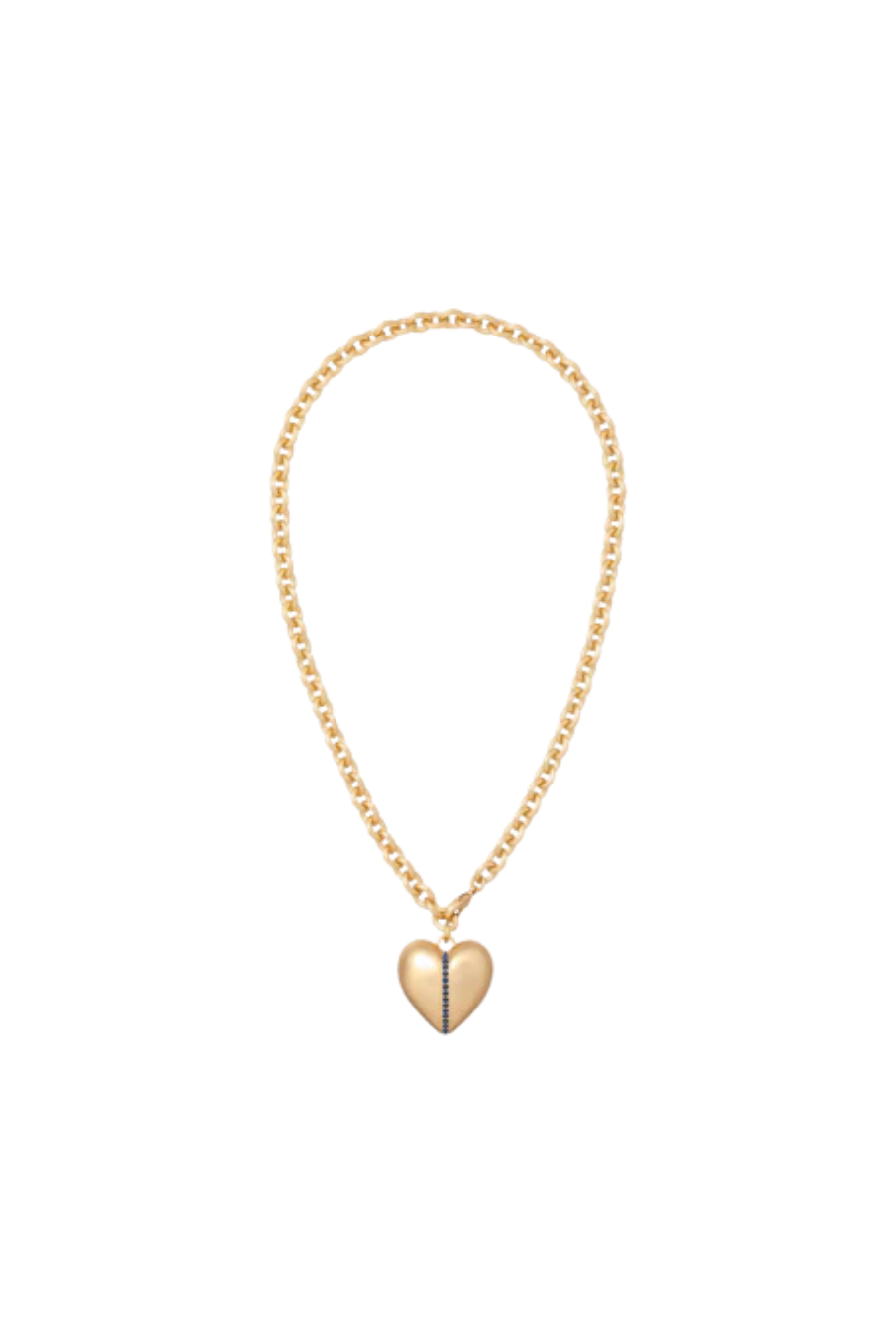 The Sapphire Stripe Puffy Heart Pendant