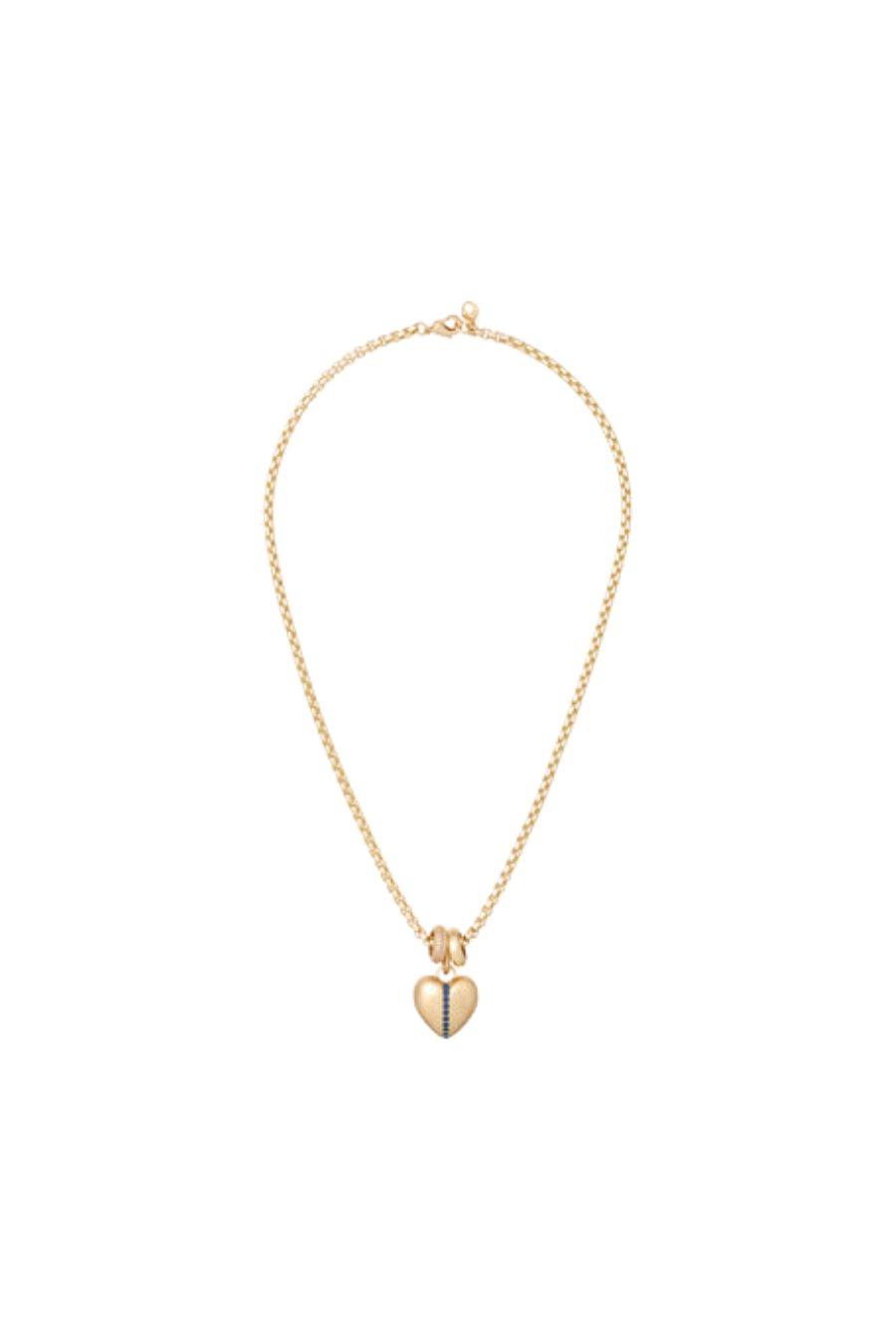 The Sapphire Stripe Mini Heart Pendant
