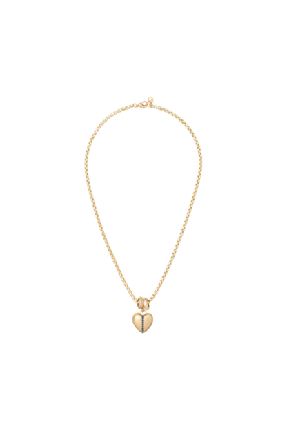 The Sapphire Stripe Mini Heart Pendant