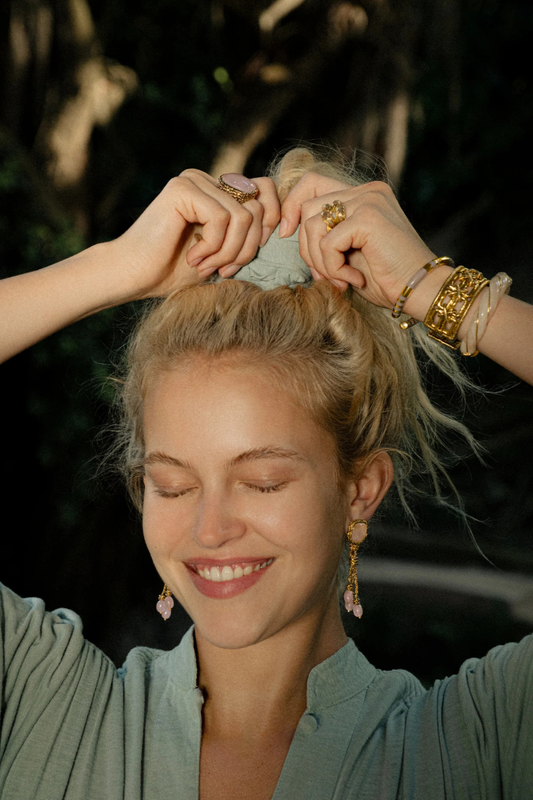 Miki Rose Quartz Earrings