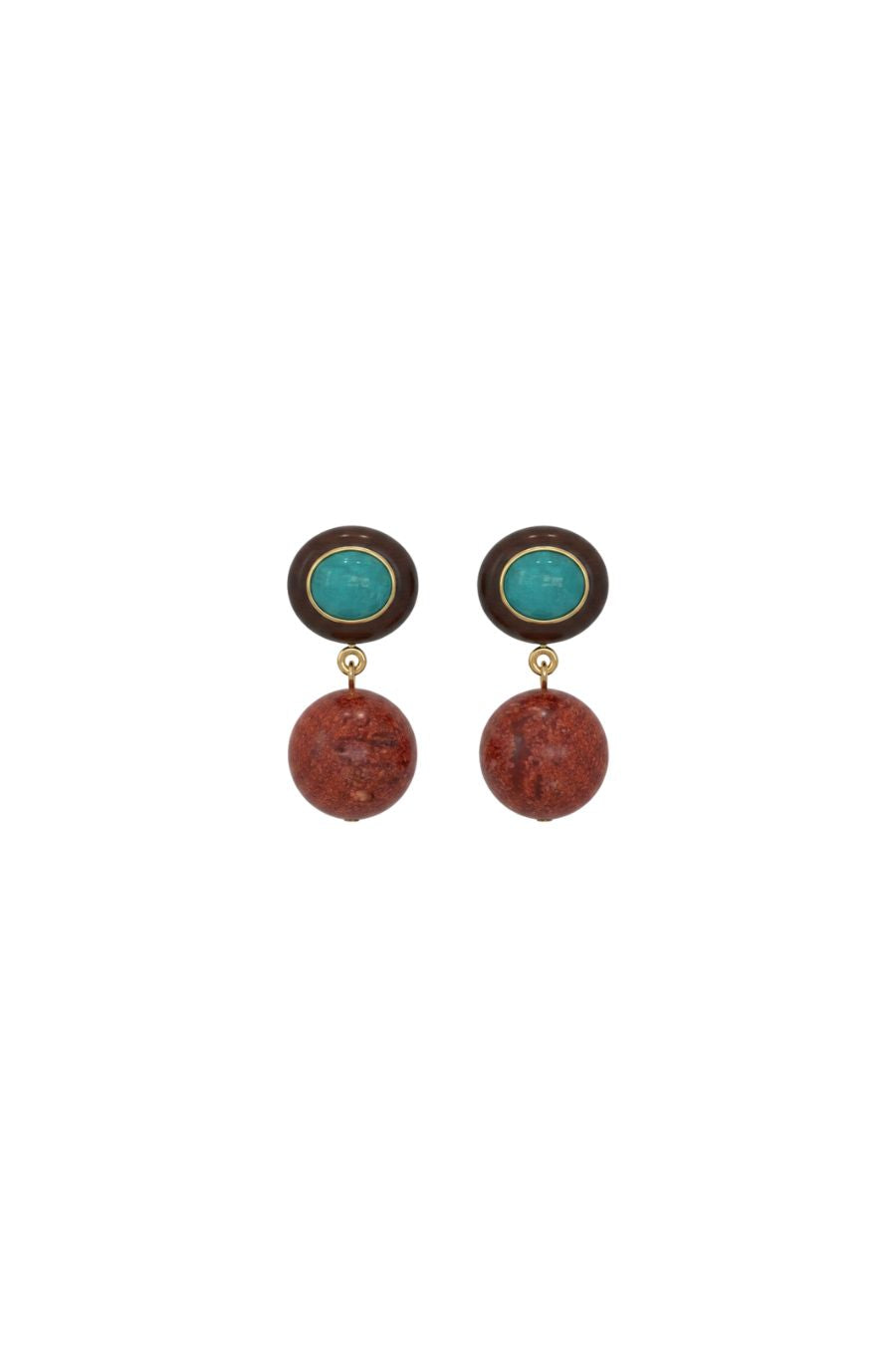 Laurel Earrings in Coral