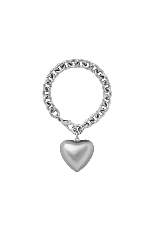 The Puffy Heart Bracelet in Silver