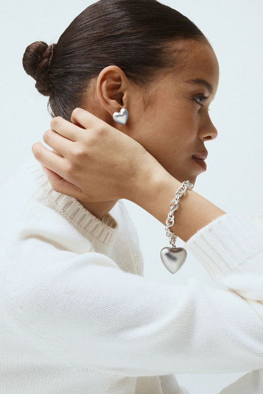 The Puffy Heart Bracelet in Silver