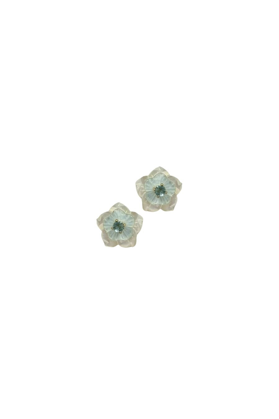 Petite MOP & Mint Blue Blossom Studs