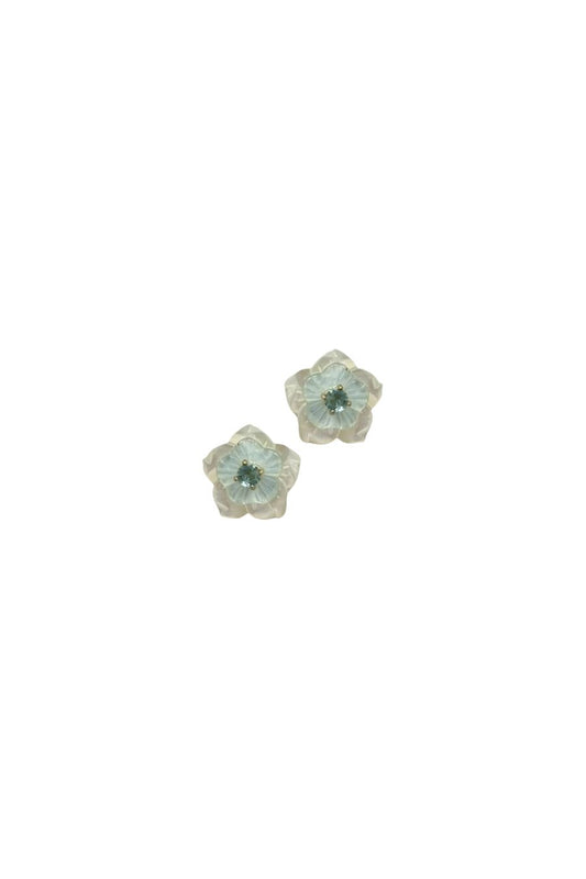 Petite MOP & Mint Blue Blossom Studs