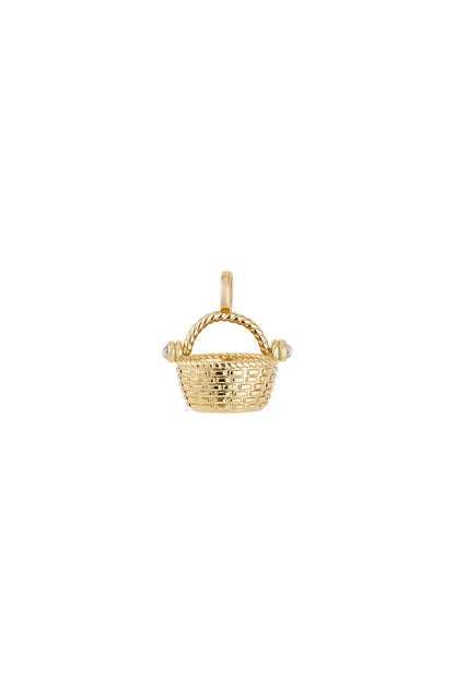 Nantucket Basket Charm in White