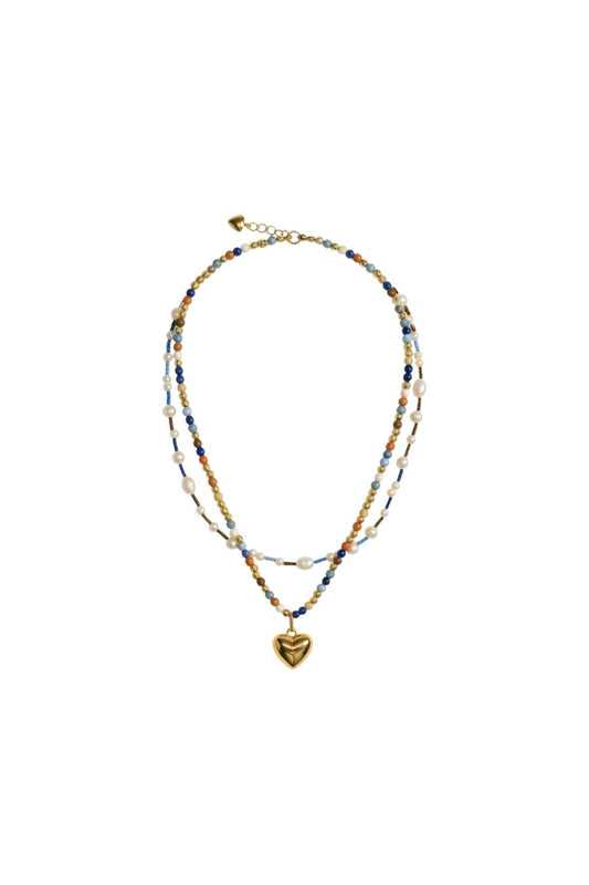 The Happy Baby Bead Necklace Duo in Gold