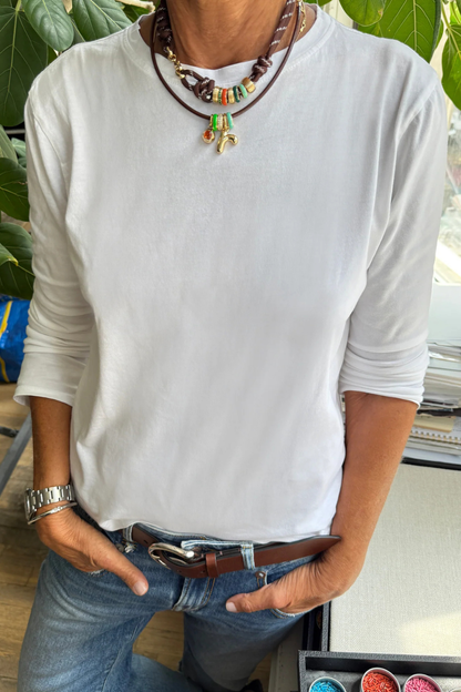 The Supersize Happy Cord Necklace in Brown