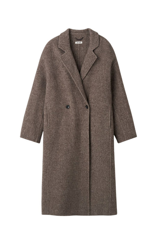 Herringbone Coat in Brown