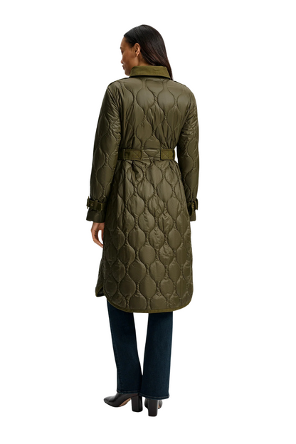 Newberry Puffer Trench Coat in Cypress
