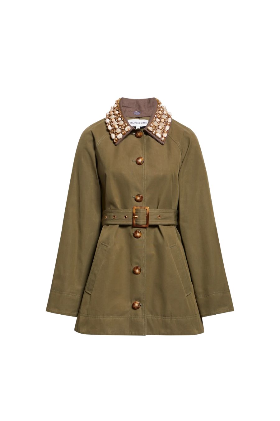 Langham Belted Dickey Coat in Army
