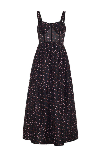 Pheobe Midi in Stamped Dot Black