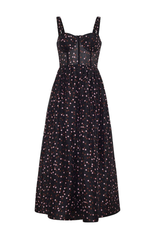 Pheobe Midi in Stamped Dot Black