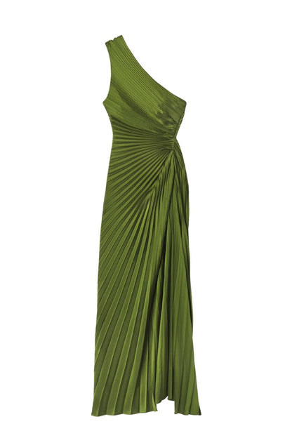 Lara Satin Pleated Gown