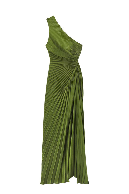 Lara Satin Pleated Gown