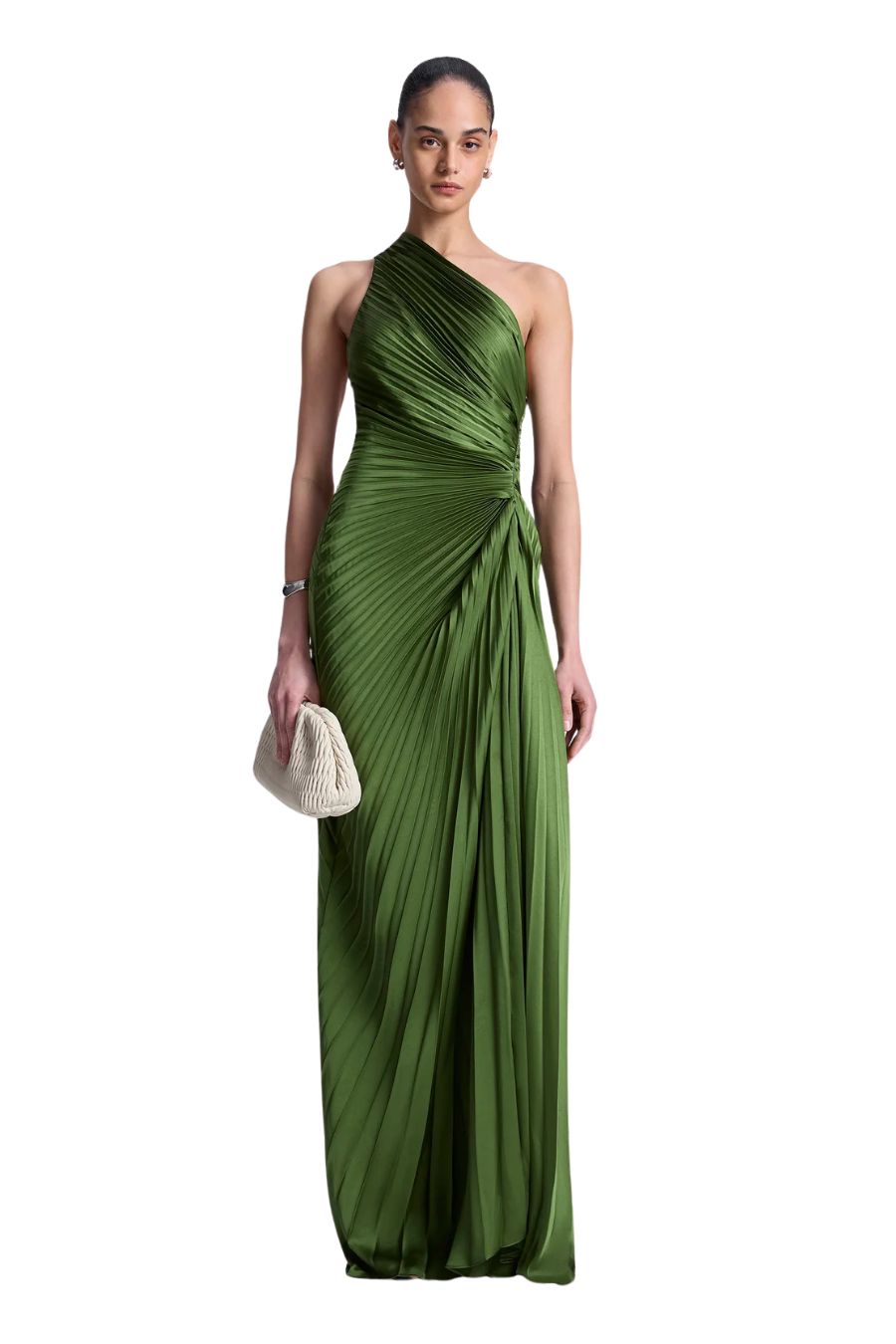 Lara Satin Pleated Gown