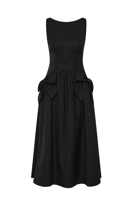 Narcissa Midi Dress in Black